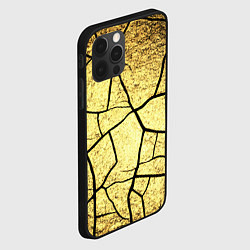 Чехол для iPhone 12 Pro Max Золотая треснутая текстура, цвет: 3D-черный — фото 2