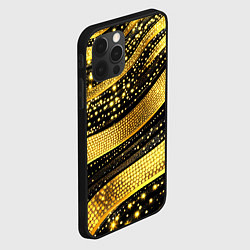 Чехол для iPhone 12 Pro Max Золотые блестки на черном фоне, цвет: 3D-черный — фото 2