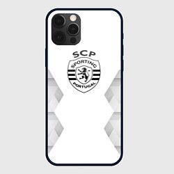 Чехол для iPhone 12 Pro Max Sporting white poly, цвет: 3D-черный