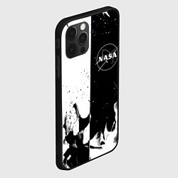 Чехол для iPhone 12 Pro Max Nasa черно белый огонь, цвет: 3D-черный — фото 2