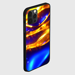 Чехол для iPhone 12 Pro Max Сине-золотая текстура, цвет: 3D-черный — фото 2