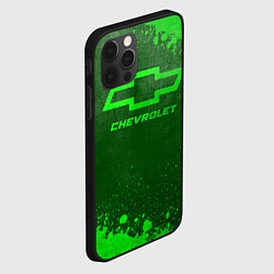 Чехол для iPhone 12 Pro Max Chevrolet - green gradient, цвет: 3D-черный — фото 2