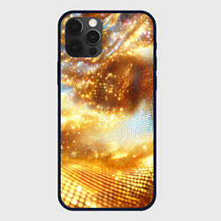 Чехол для iPhone 12 Pro Max Блестящая золотая текстура, цвет: 3D-черный