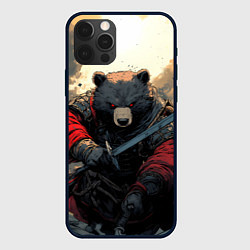 Чехол для iPhone 12 Pro Max Медведь самурай, цвет: 3D-черный