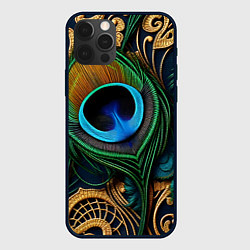 Чехол для iPhone 12 Pro Max Узоры и перья павлина, цвет: 3D-черный