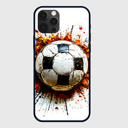 Чехол для iPhone 12 Pro Max Футбольный мяч на белом, цвет: 3D-черный
