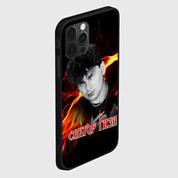 Чехол для iPhone 12 Pro Max Сектор газа фон огня, цвет: 3D-черный — фото 2