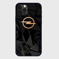 Чехол для iPhone 12 Pro Max Opel golden poly, цвет: 3D-черный