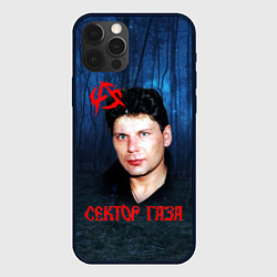 Чехол iPhone 12 Pro Max Юрий Хой синий фон леса