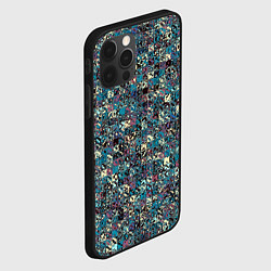 Чехол для iPhone 12 Pro Max Бордово-голубой квадратный паттерн, цвет: 3D-черный — фото 2