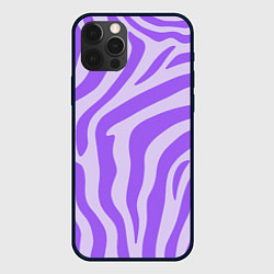 Чехол для iPhone 12 Pro Max Лавандовый тигровый паттерн, цвет: 3D-черный