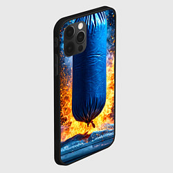 Чехол для iPhone 12 Pro Max Синяя боксерская груша в огне, цвет: 3D-черный — фото 2
