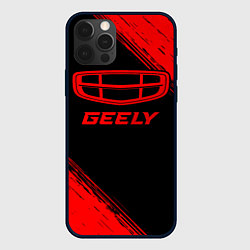 Чехол для iPhone 12 Pro Max Geely - red gradient, цвет: 3D-черный