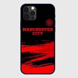 Чехол для iPhone 12 Pro Max Manchester City - red gradient посередине, цвет: 3D-черный
