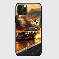 Чехол для iPhone 12 Pro Max ВМБ в огне на скорости, цвет: 3D-черный