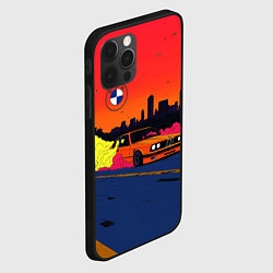 Чехол для iPhone 12 Pro Max БМВ красный закат, цвет: 3D-черный — фото 2