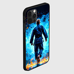 Чехол для iPhone 12 Pro Max Дзюдоист в синем пламени, цвет: 3D-черный — фото 2
