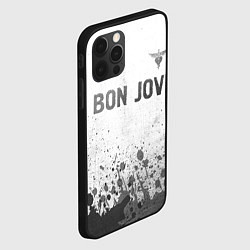 Чехол для iPhone 12 Pro Max Bon Jovi - white gradient посередине, цвет: 3D-черный — фото 2