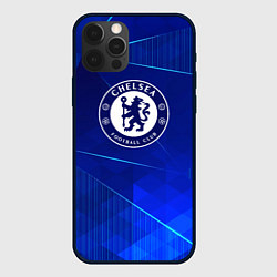Чехол для iPhone 12 Pro Max Chelsea blue poly, цвет: 3D-черный