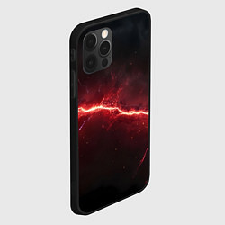 Чехол для iPhone 12 Pro Max Красная линия - молния, цвет: 3D-черный — фото 2