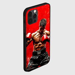 Чехол для iPhone 12 Pro Max Кикбоксер в красном, цвет: 3D-черный — фото 2