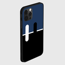 Чехол для iPhone 12 Pro Max Простая абстракция сине-чёрный с белым, цвет: 3D-черный — фото 2