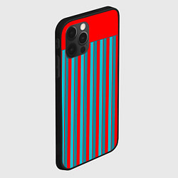 Чехол для iPhone 12 Pro Max Красно синий комбинированный узор с полосами, цвет: 3D-черный — фото 2