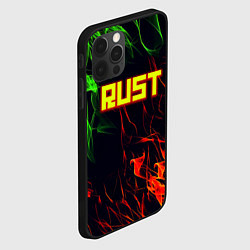 Чехол для iPhone 12 Pro Max RUST огненная текстура, цвет: 3D-черный — фото 2