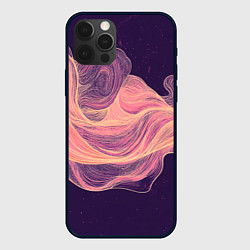 Чехол для iPhone 12 Pro Max Бежевые волны текстура, цвет: 3D-черный