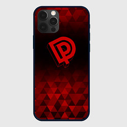 Чехол для iPhone 12 Pro Max Deep Purple red poly, цвет: 3D-черный