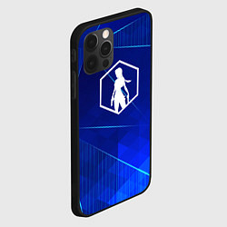 Чехол для iPhone 12 Pro Max Tomb Raider blue poly, цвет: 3D-черный — фото 2