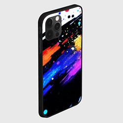 Чехол для iPhone 12 Pro Max Разноцветные блестящие кляксы - текстура, цвет: 3D-черный — фото 2
