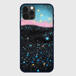 Чехол iPhone 12 Pro Max Блестящая текстура на черном