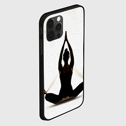 Чехол для iPhone 12 Pro Max Йога на белом, цвет: 3D-черный — фото 2