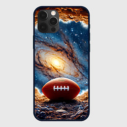 Чехол для iPhone 12 Pro Max Мяч для американского футбола в космосе, цвет: 3D-черный