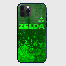 Чехол для iPhone 12 Pro Max Zelda - green gradient посередине, цвет: 3D-черный