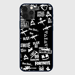 Чехол для iPhone 12 Pro Max Черно белые логотипы игр, цвет: 3D-черный