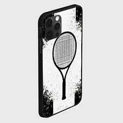 Чехол для iPhone 12 Pro Max Теннисная ракетка в черно-белом, цвет: 3D-черный — фото 2