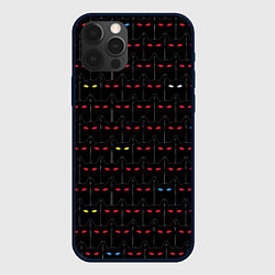 Чехол для iPhone 12 Pro Max Котобэтмены - черный паттерн, цвет: 3D-черный