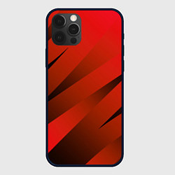 Чехол для iPhone 12 Pro Max Красно-коричневый абстрактные полосы, цвет: 3D-черный