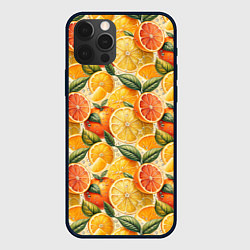 Чехол для iPhone 12 Pro Max Апельсиновый фреш сочные дольки, цвет: 3D-черный