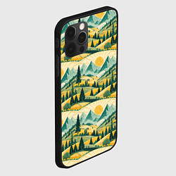 Чехол для iPhone 12 Pro Max Горные пейзажи ретро стиль, цвет: 3D-черный — фото 2