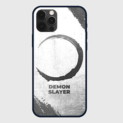 Чехол для iPhone 12 Pro Max Demon Slayer - white gradient, цвет: 3D-черный