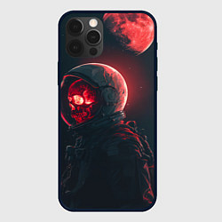 Чехол для iPhone 12 Pro Max Череп космонавта в красном свете, цвет: 3D-черный