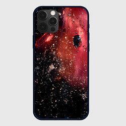 Чехол для iPhone 12 Pro Max Черно-красная текстура, цвет: 3D-черный