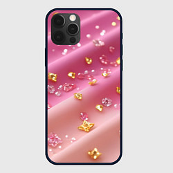 Чехол для iPhone 12 Pro Max Золотинки на розовой текстуре, цвет: 3D-черный