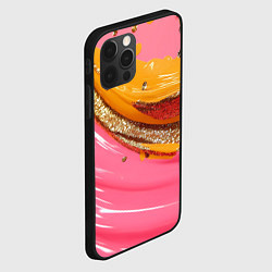 Чехол для iPhone 12 Pro Max Желтые и розовые волны текстура, цвет: 3D-черный — фото 2