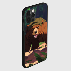 Чехол для iPhone 12 Pro Max Бурый медведь в лесу, цвет: 3D-черный — фото 2