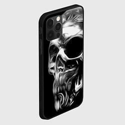 Чехол для iPhone 12 Pro Max Стилизованный череп, цвет: 3D-черный — фото 2