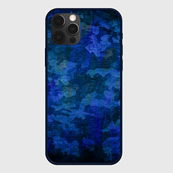 Чехол для iPhone 12 Pro Max Абстракция - blue uniform camouflage, цвет: 3D-черный